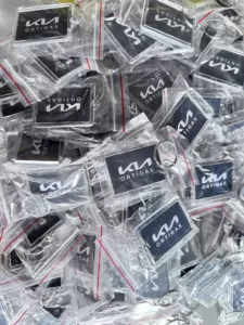 acrylic rectangle keychain with print by kn