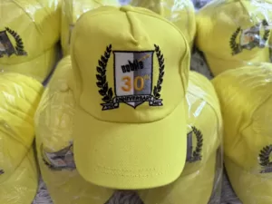 baseball cap yellow print