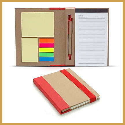 Eco Friendly Notebook with Pen and Sticky Notes
