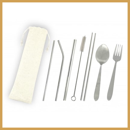 cutlery set 3 with white canvas pouch