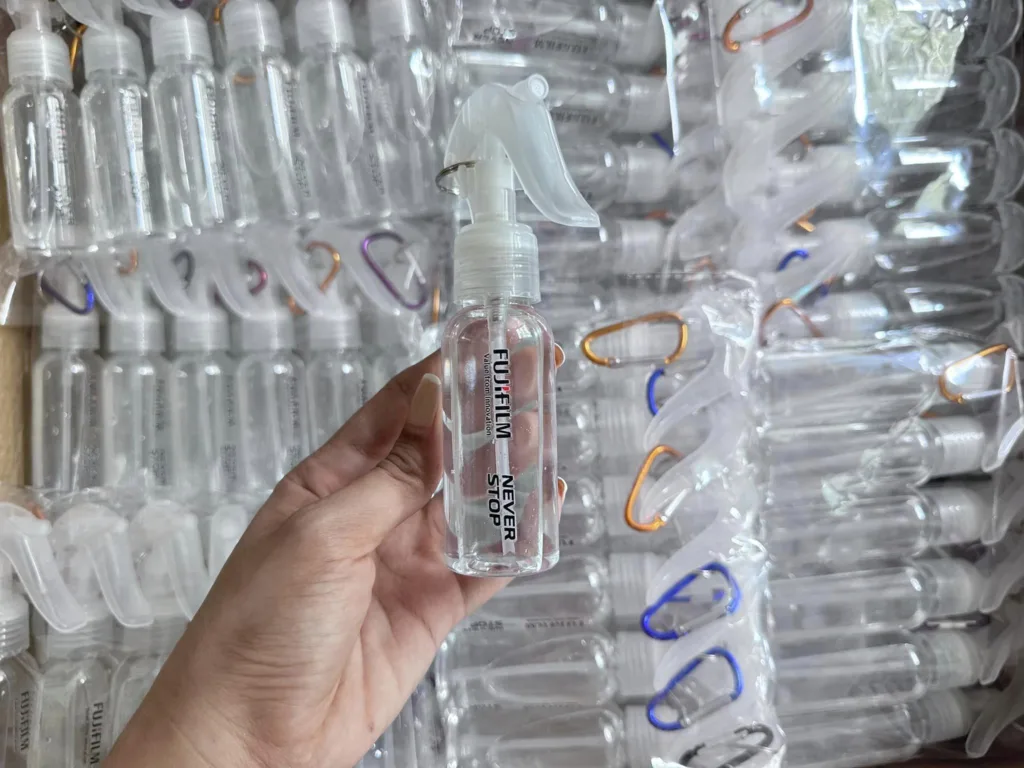 spray bottle with print